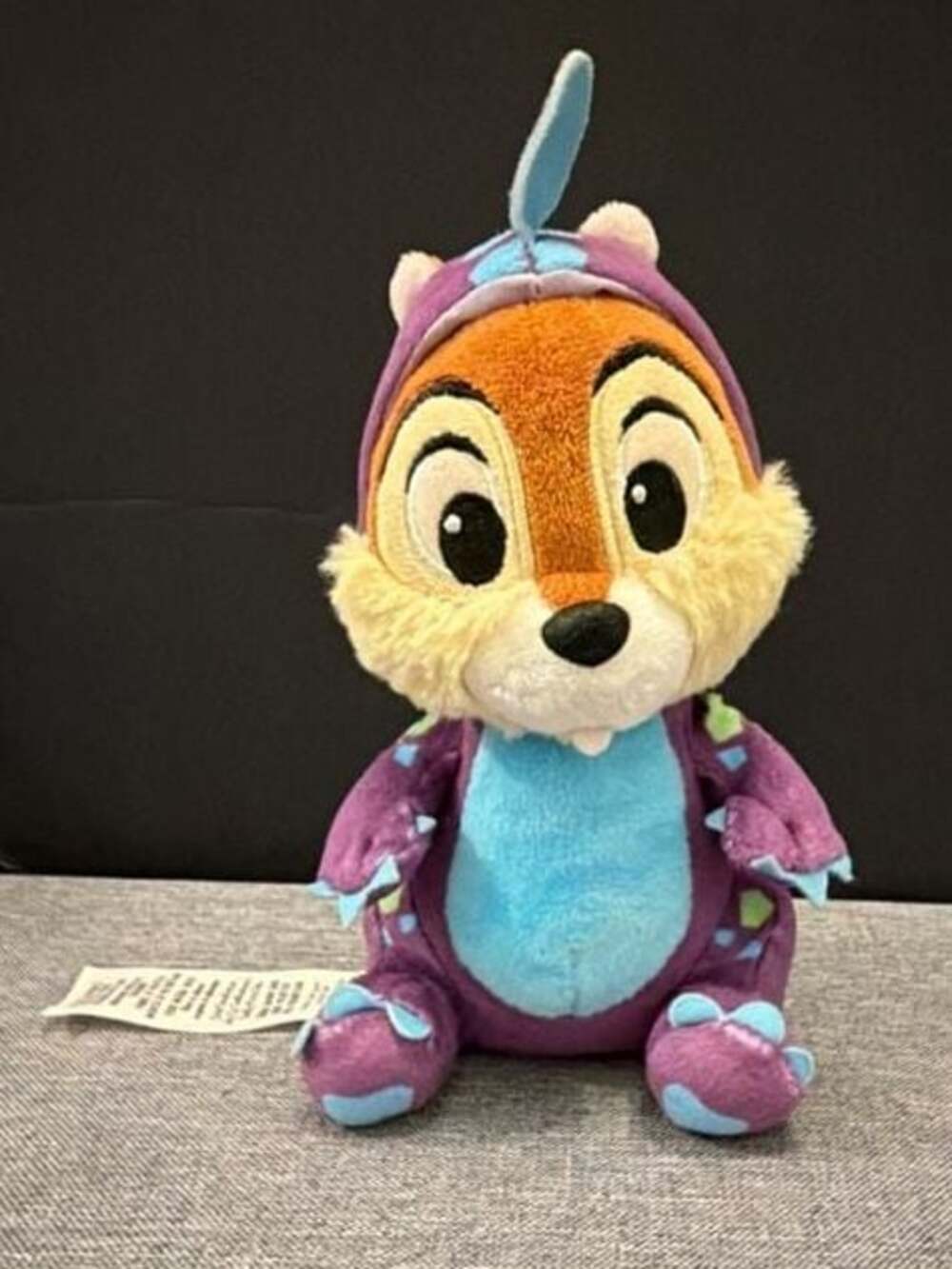 Disney Parks Animal Kingdom Dino Bash Chip Plush in Purple Dinosaur Costume